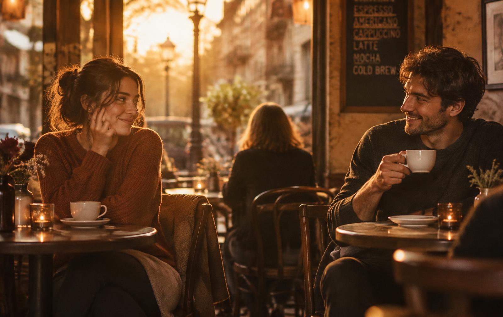 Two people smiling at each other
